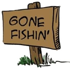 Image of cartoon Gone Fishing sign